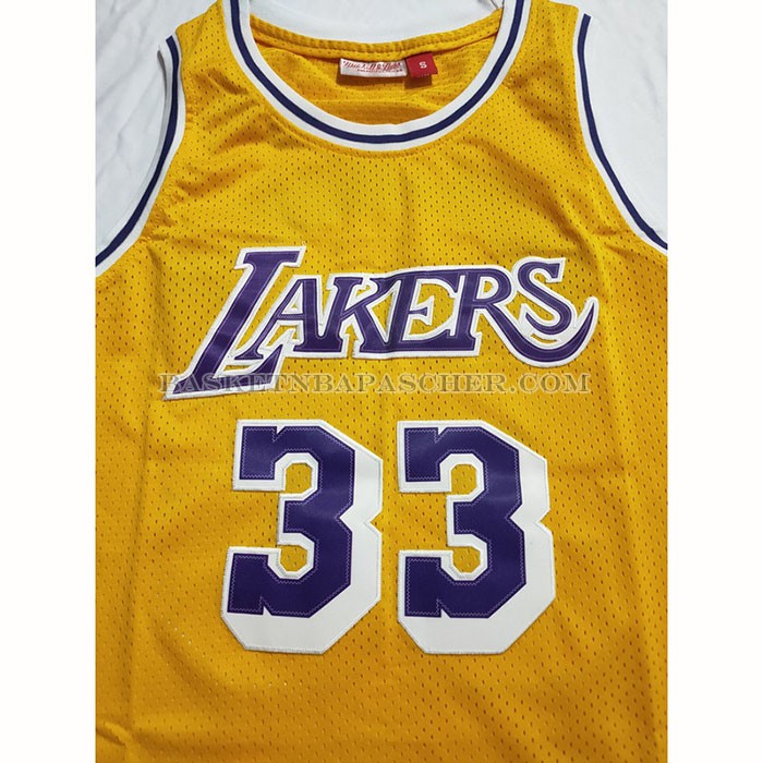 Maillot Los Angeles Lakers Kareem Abdul-jabbar NO 33 Mitchell & Ness 1984-85 Jaune